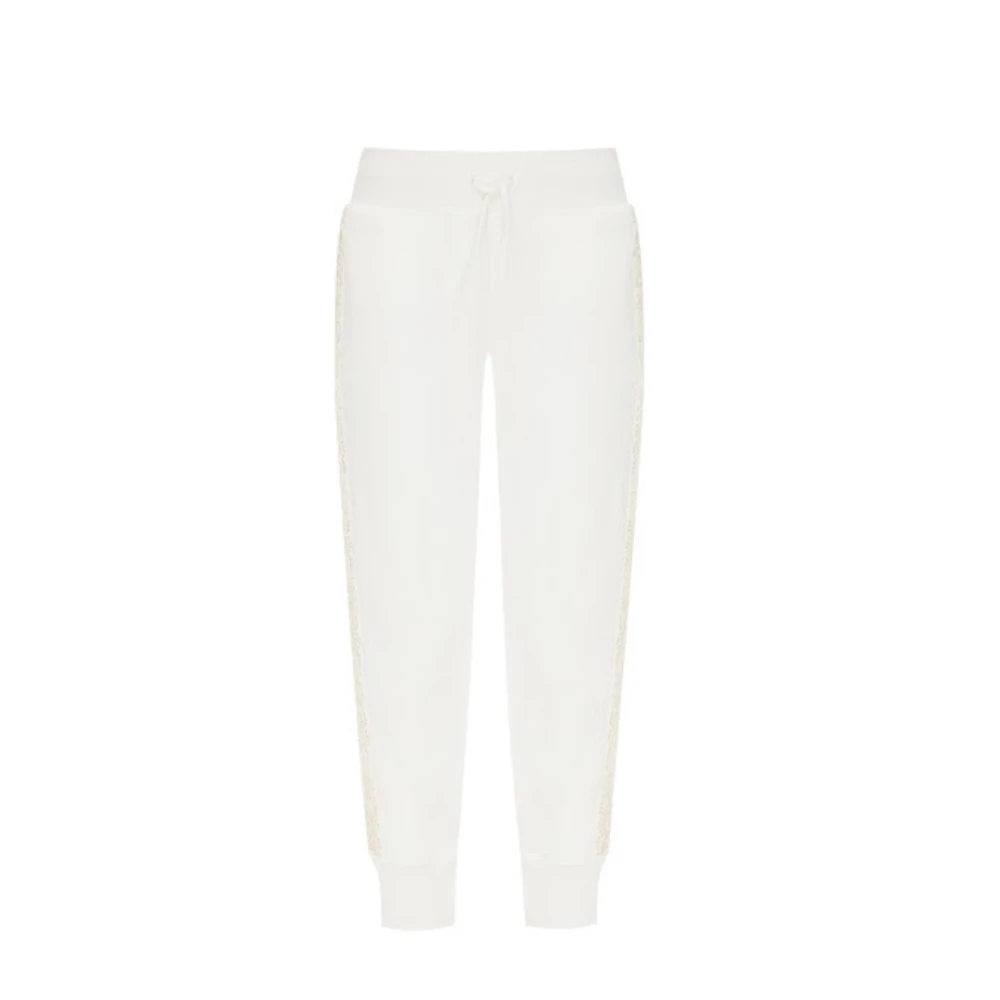 Polo Ralph Lauren Ecru Joggingbroek met Borduurdetails Beige Dames