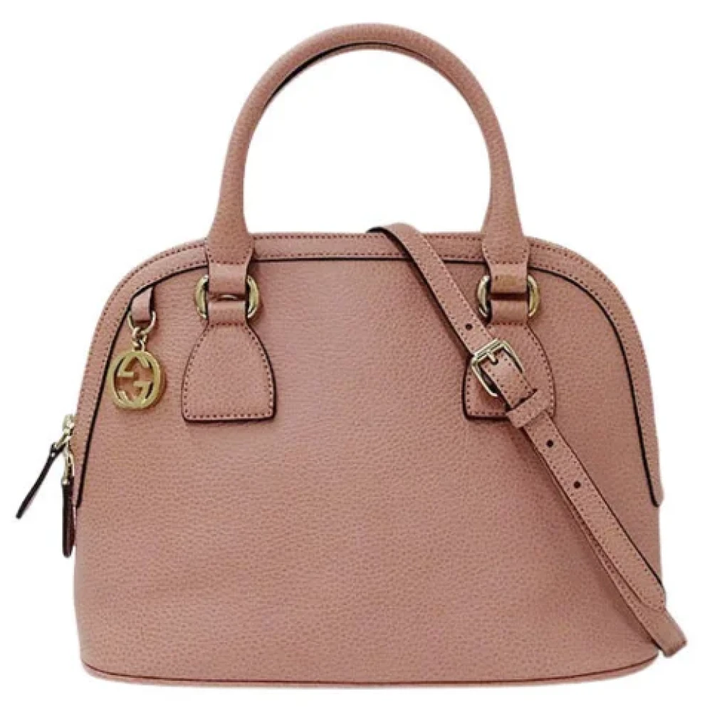 Gucci Vintage Tweedehands Roze Leren Gucci Tas Pink Dames