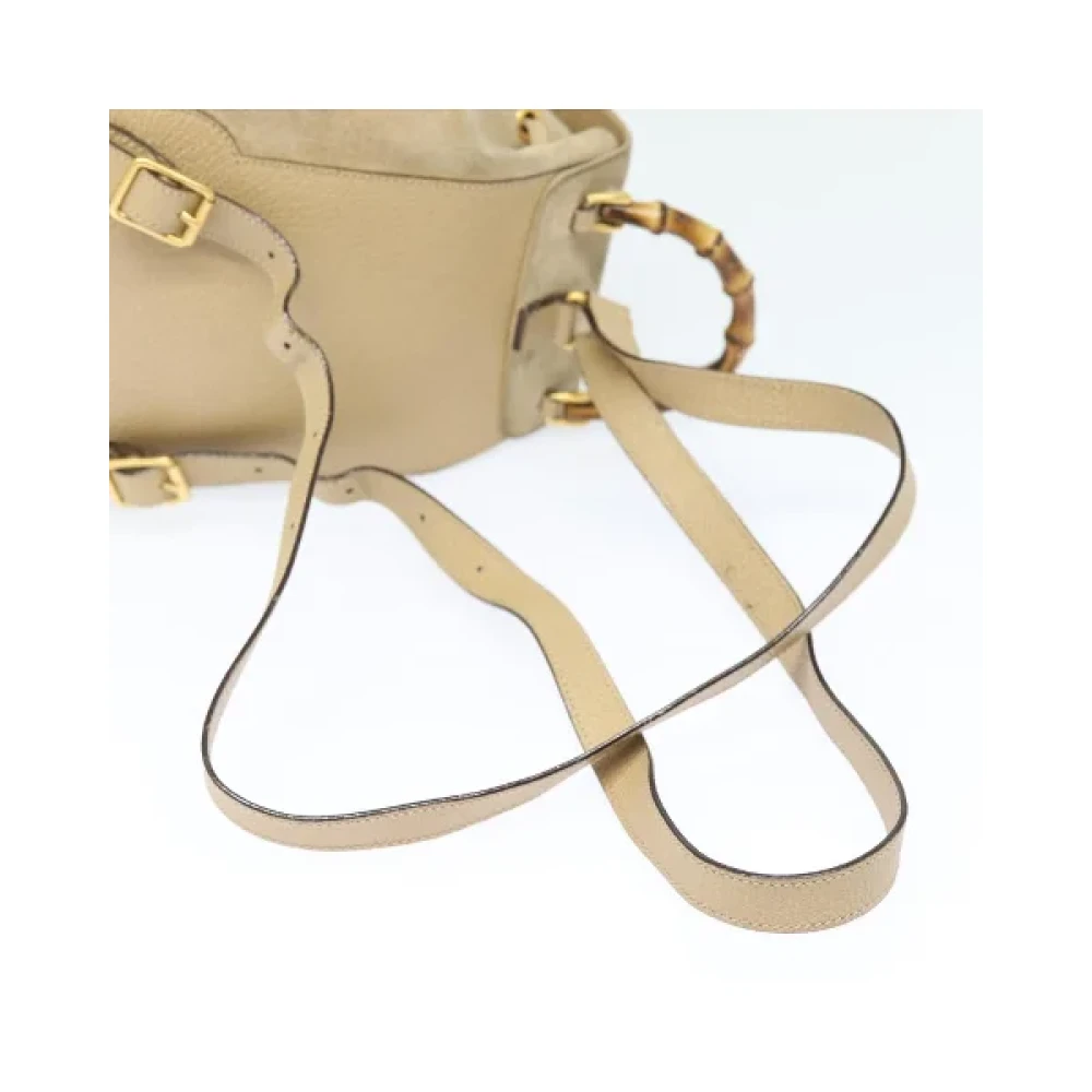Gucci Vintage Pre-owned Suede backpacks Beige Dames