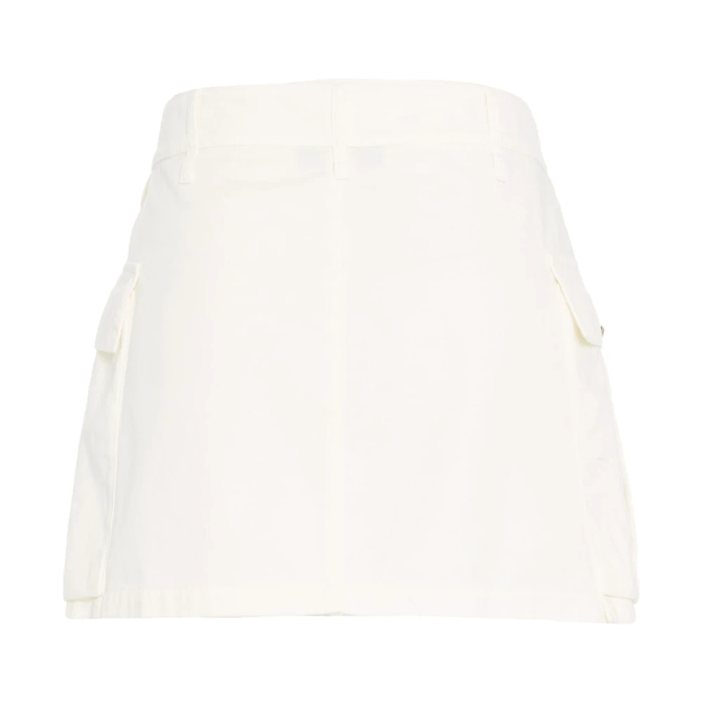 Jucca Witte Denim Mini Rok met Metalen Details White Dames