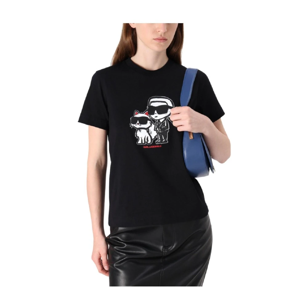 Karl Lagerfeld T-shirt Ikon Sketch Black Dames