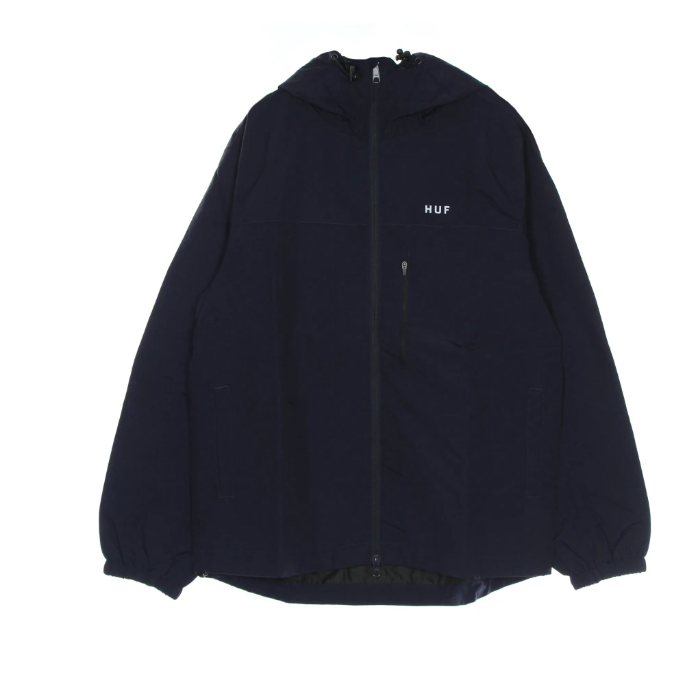 HUF Navy Windbreaker met hoge kraag Blue Heren