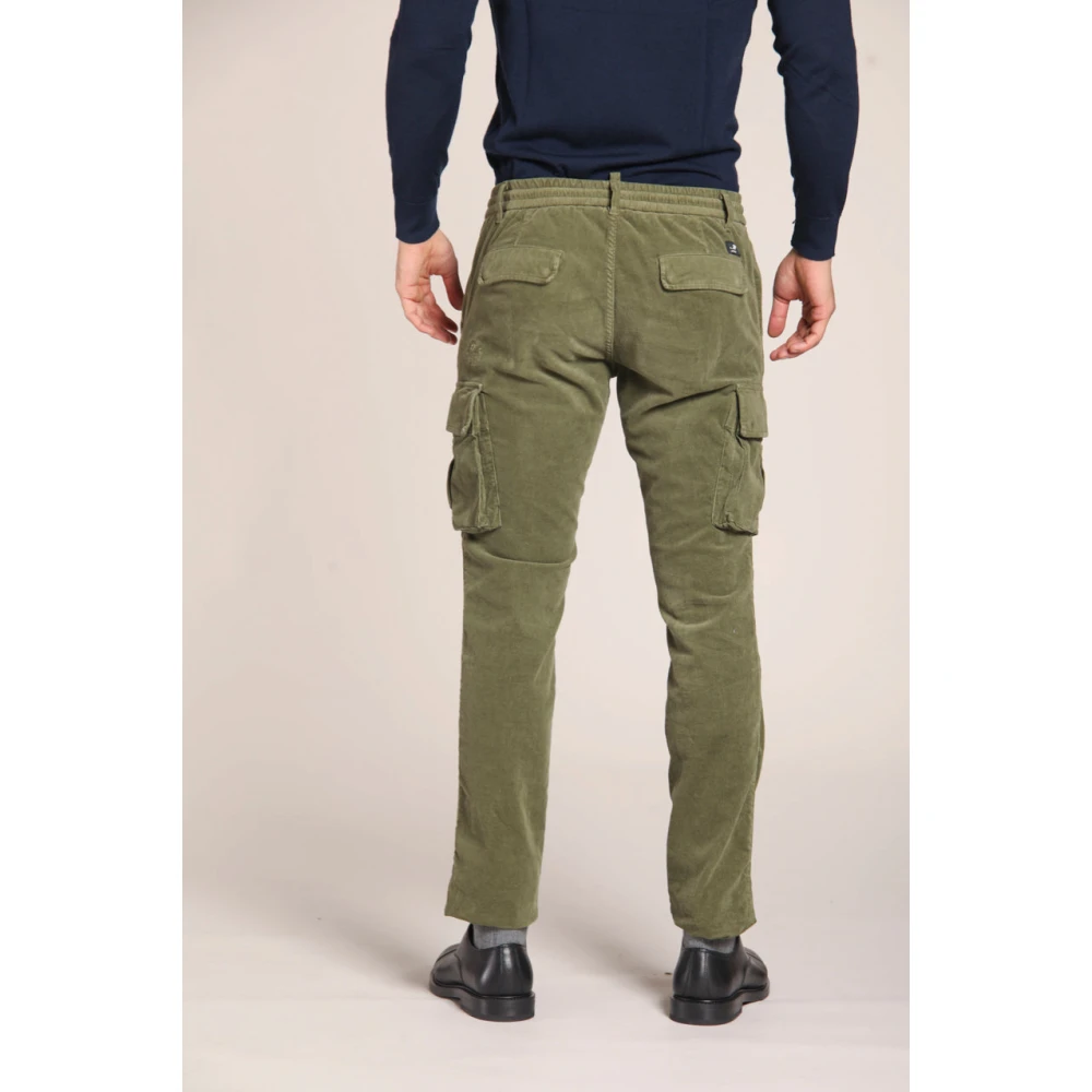 Mason's Fluwelen Cargo Broek Extra Slim Fit Green Heren