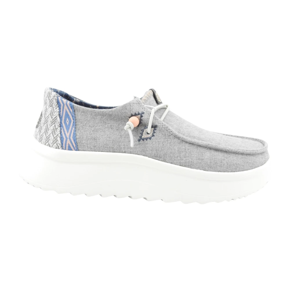 Hey Dude Gray Laced Shoes - Female - Laced Shoes - 7 Uk - Shoes