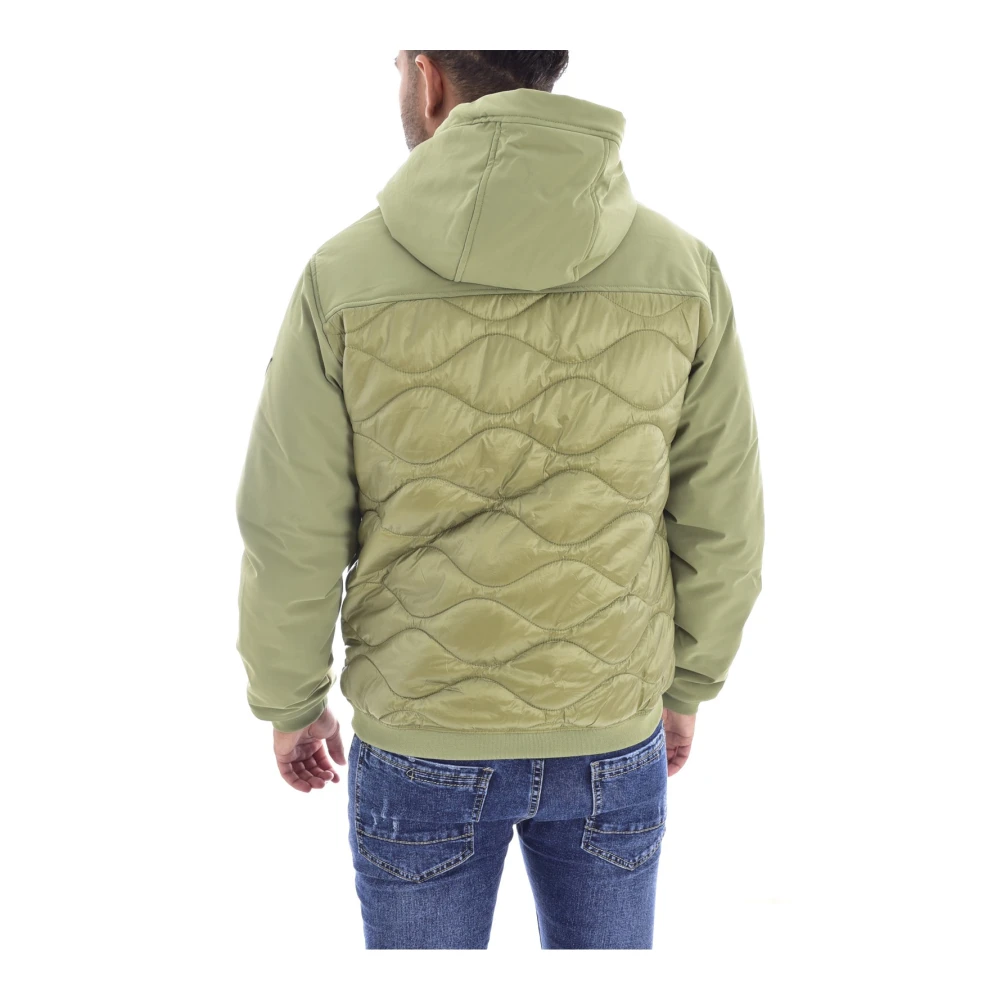 Guess Capuchon Bicolor Gewatteerde Jas Green Heren