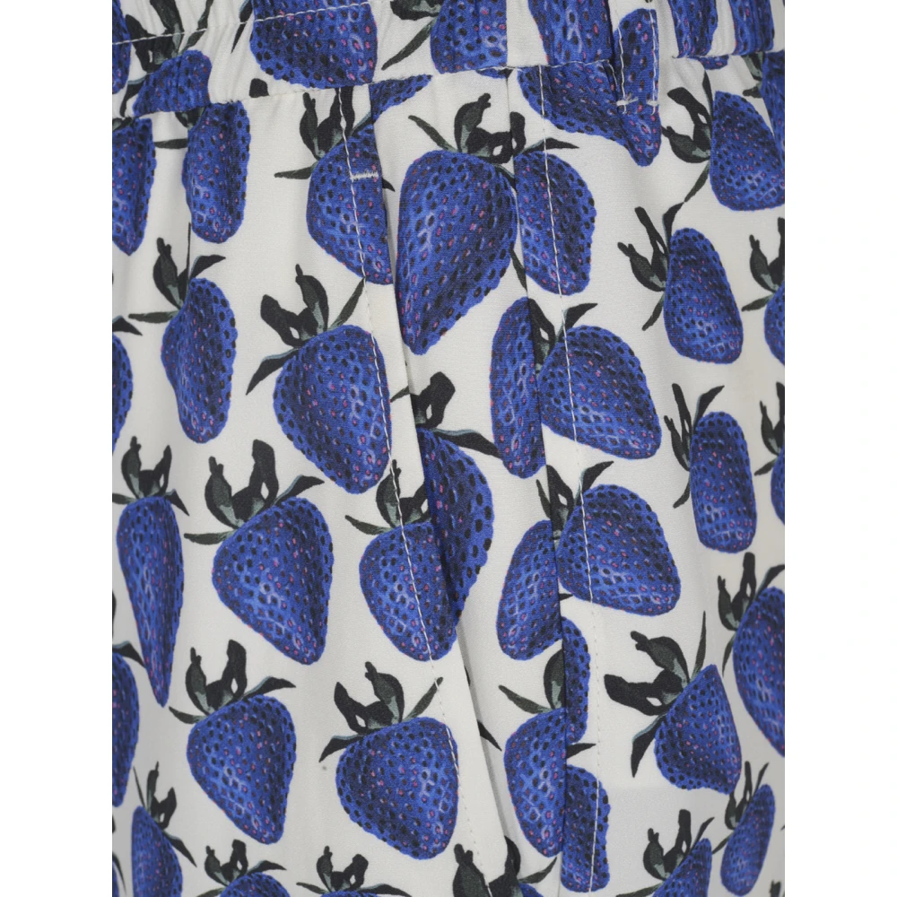 Burberry Aardbei Print Trekkoord Broek Blue Dames