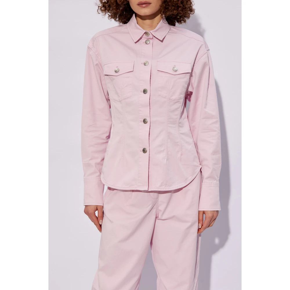 Samsøe Salix denim overhemd Pink Dames