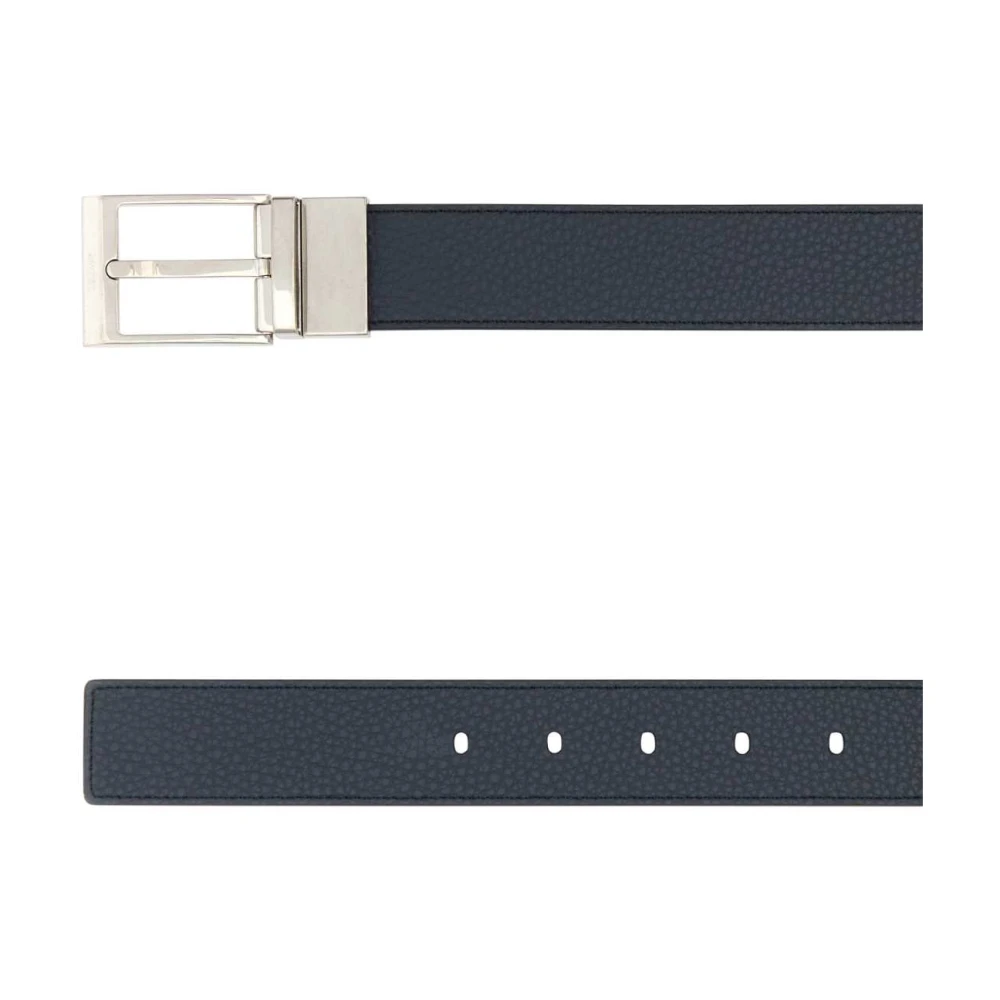 Bally Midnight Blue Reversible Leather Belt Blue Heren