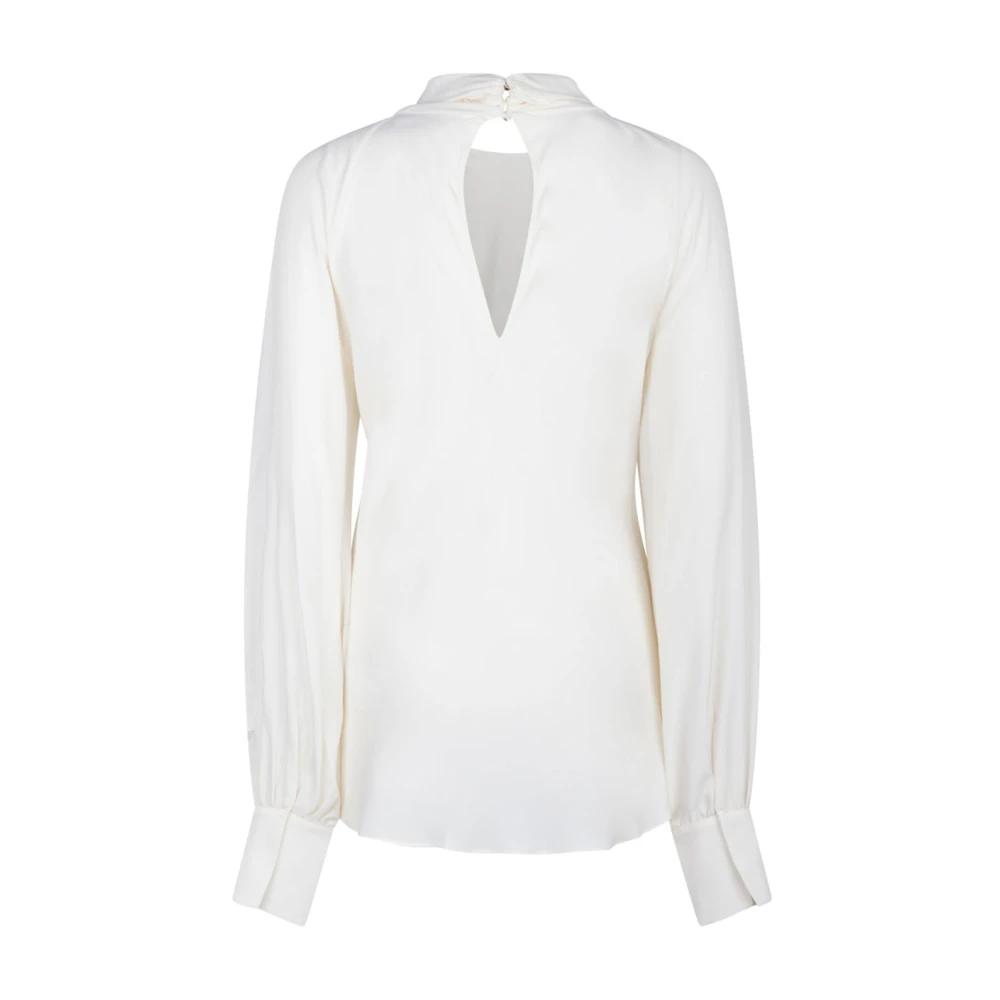 Genny Witte Gedrapeerde Top met Sjaal White Dames
