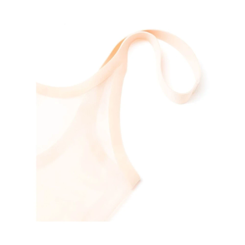 Wolford Doorschijnende Tule Bodysuit met Mesh Details Beige Dames