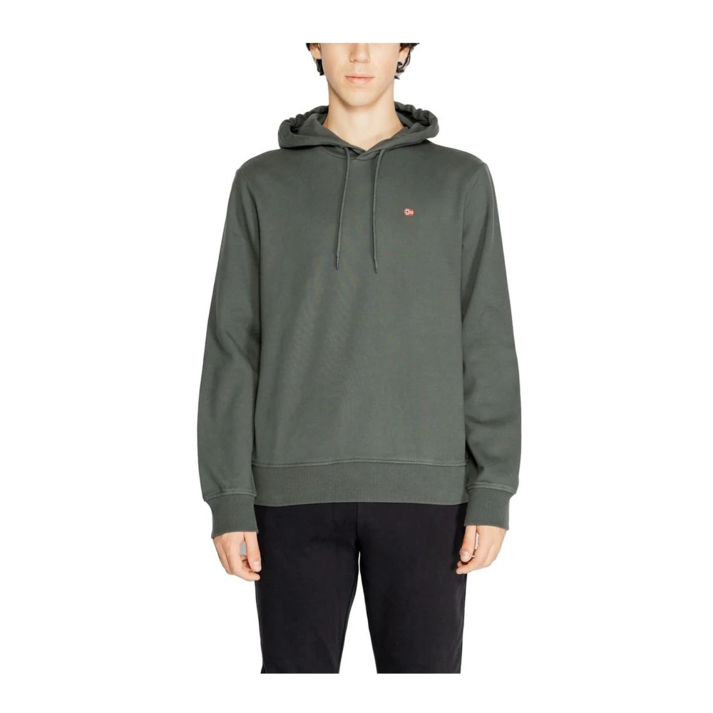 Napapijri Groene Katoenen Hoodie Heren Herfst Winter Collectie Green Heren