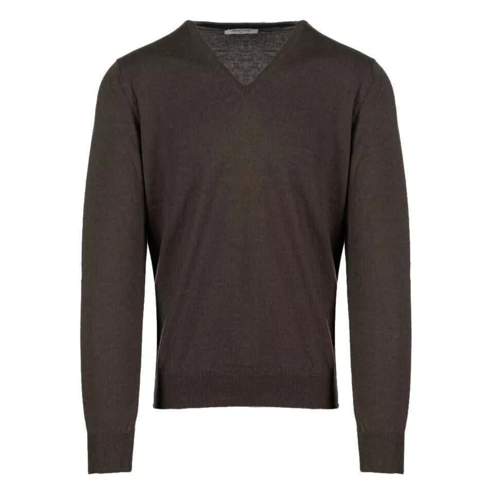 Gran Sasso V-hals Pullover Trui Brown Heren