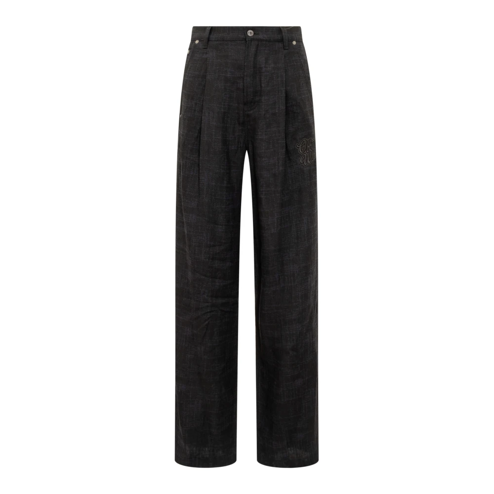 Off White Vintage Logo Denim Jeans Black Heren