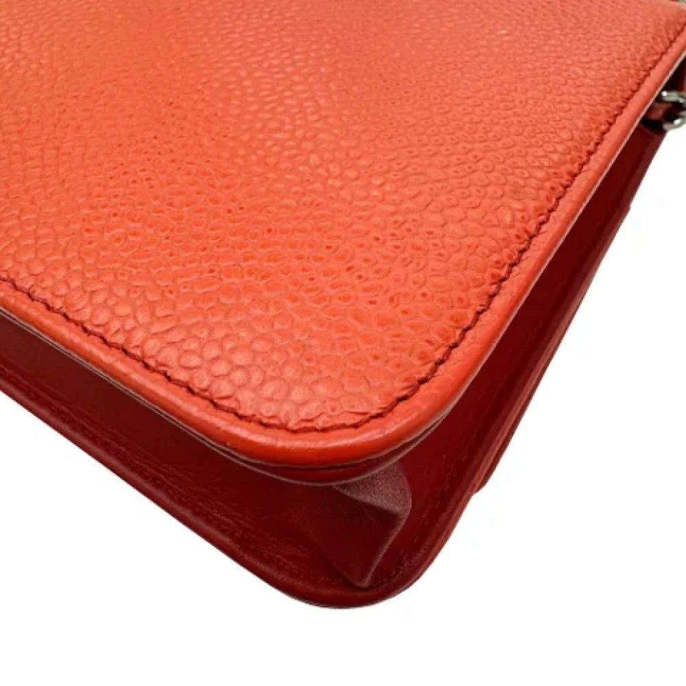 Chanel Vintage Pre-owned Leather chanel-bags Orange Dames