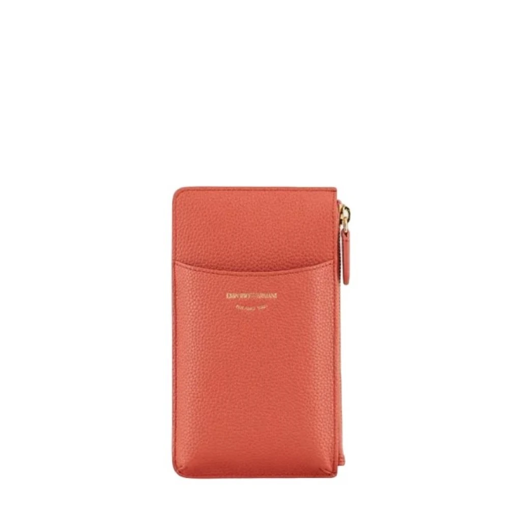 Emporio Armani, Accessoarer, Dam, ONE Size, Plånboksfodral för Telefon med Kortfack och Myntfack