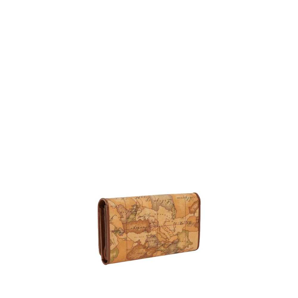 Alviero Martini 1a Classe Bruin leren portemonnee met Geo-Classic print Brown Dames