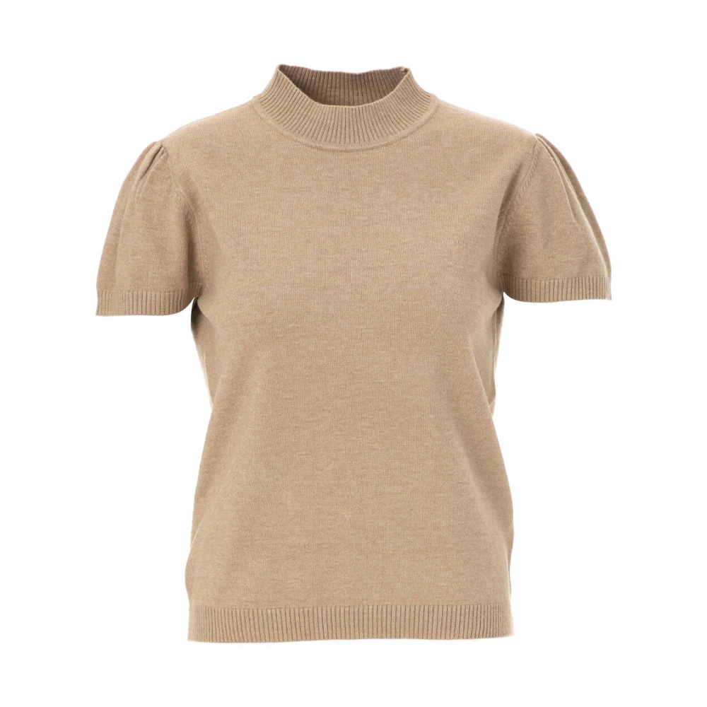 JC Sophie Elspeth Korte Mouw Sweater Beige Dames