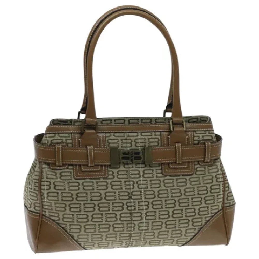 Balenciaga Vintage Pre-owned Canvas balenciaga-bags Beige Dames