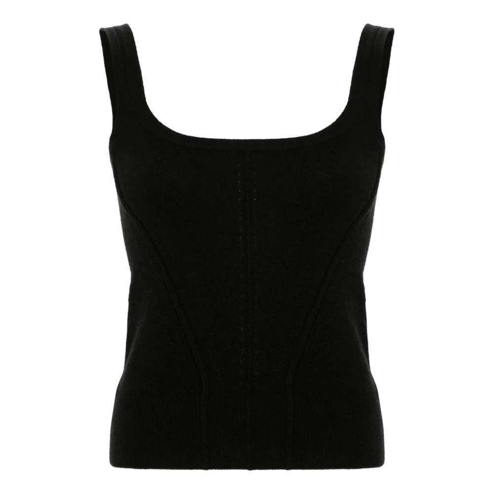 Ermanno Scervino Zwarte Wol Kasjmier Tanktop Black Dames