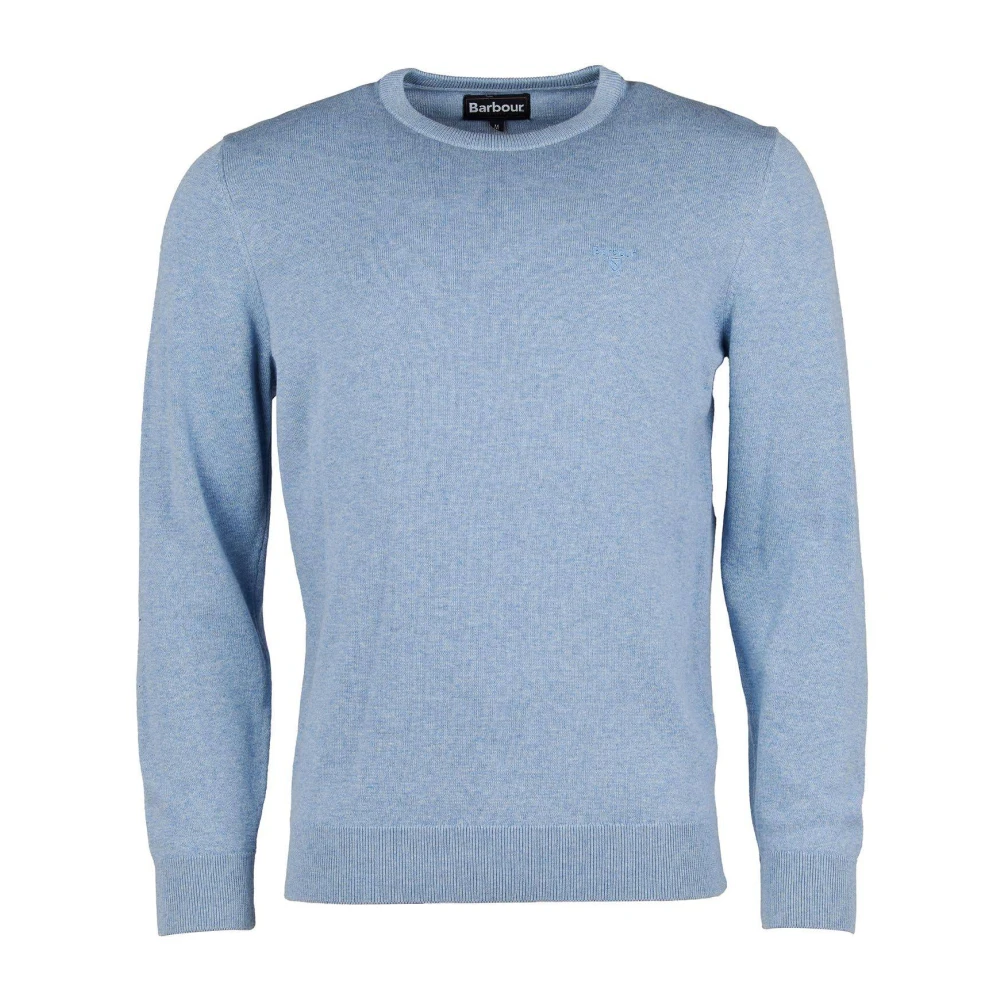 Barbour Men's Blue Round Neck Pima Cotton Jumper