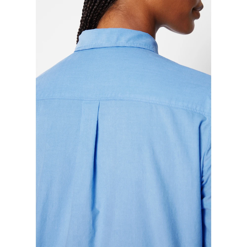 Marc O'Polo Fijne corduroy blouse met lange mouwen reguliere pasvorm Blue Dames