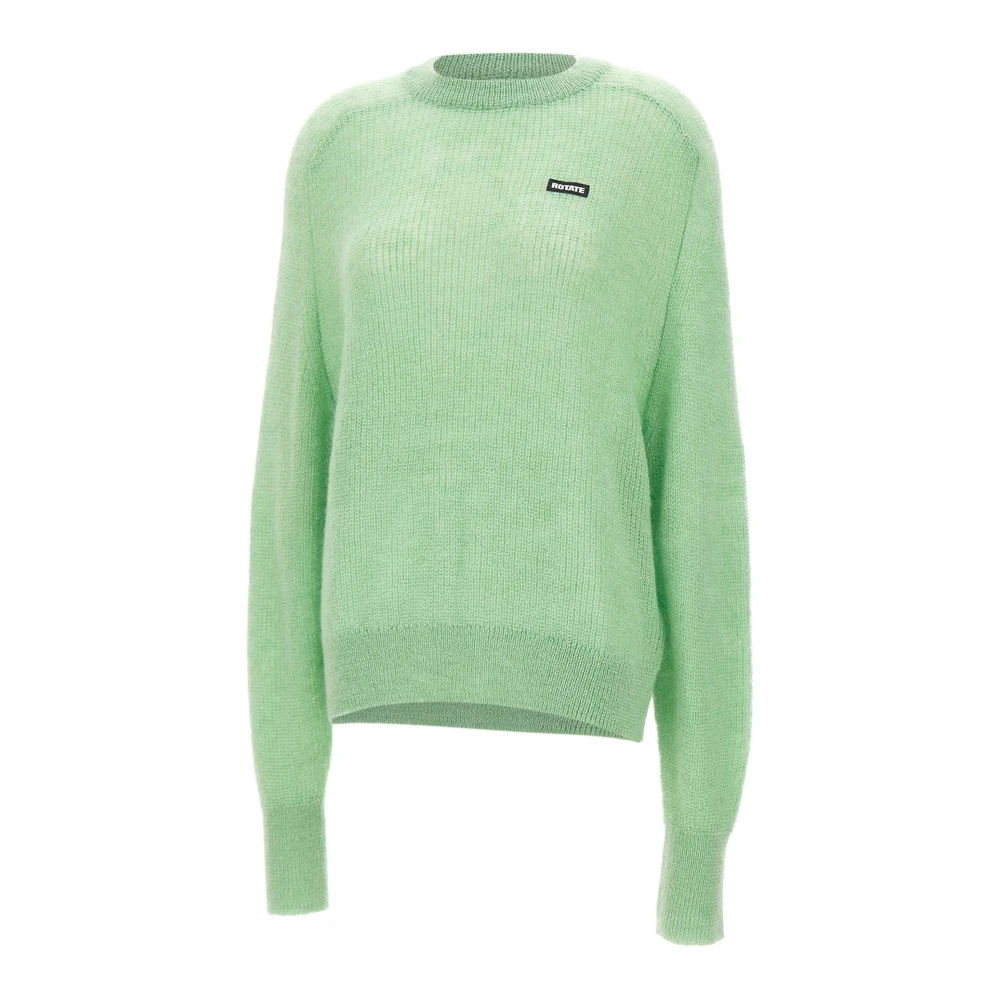 Rotate Birger Christensen Light Knit Logo Sweater Green Dames