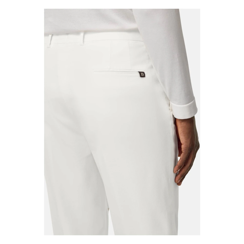 Boggi Milano Stretch Katoenen Tencel Broek Beige Heren