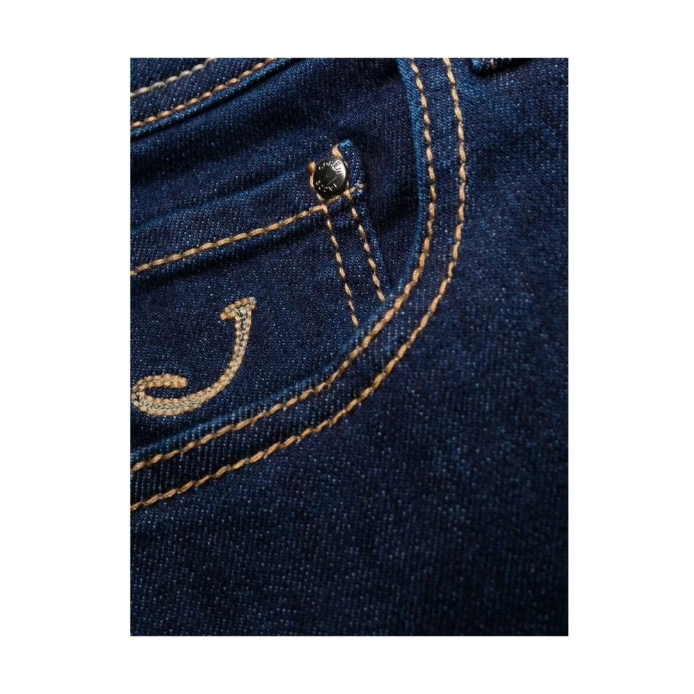 Jacob Cohën Slim Fit Jeans met Patch Detail Blue Heren