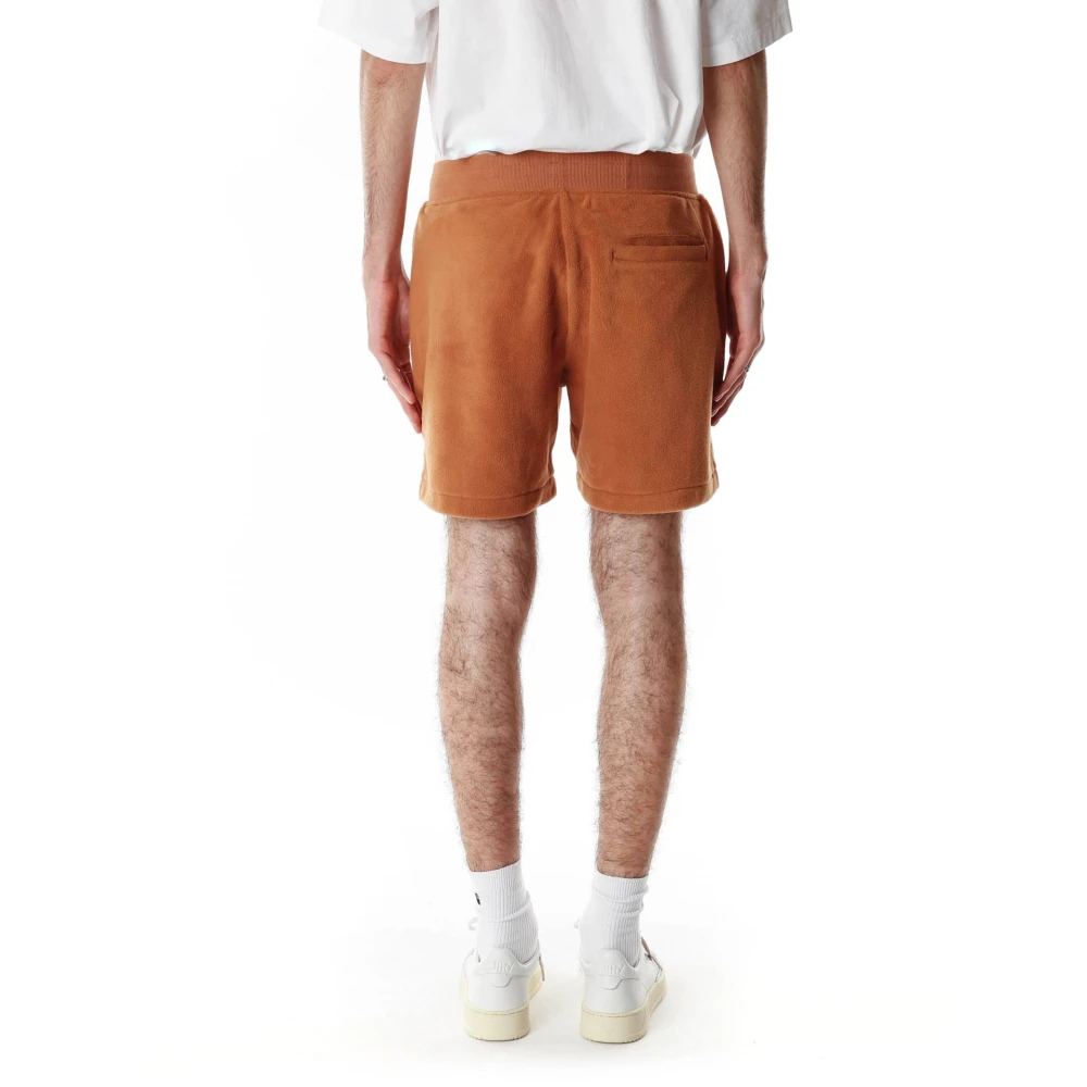 Pleasures Fleece Shorts met elastische tailleband Brown Heren