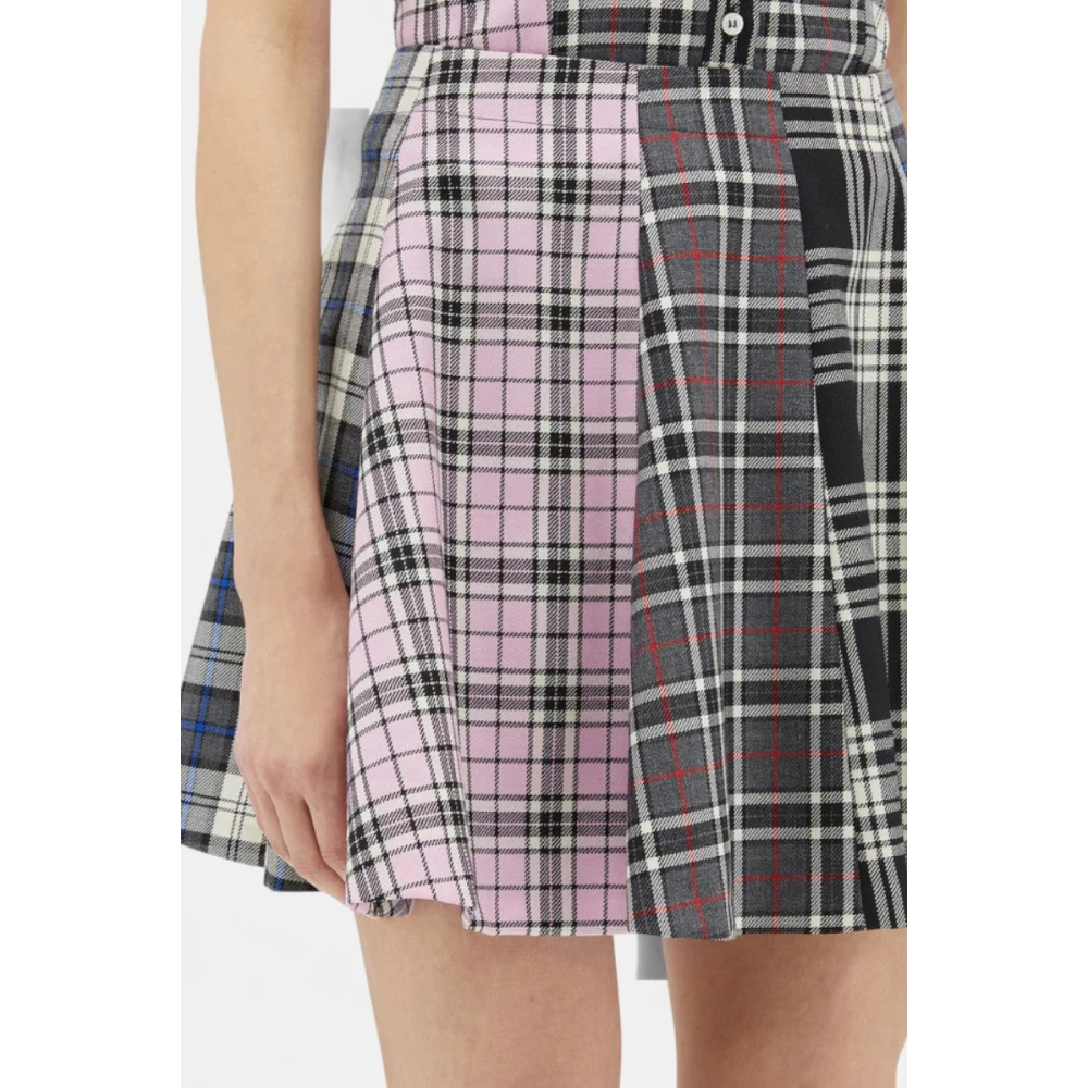 Msgm Tartan Patchwork Wollen Mini Rok Multicolor Dames