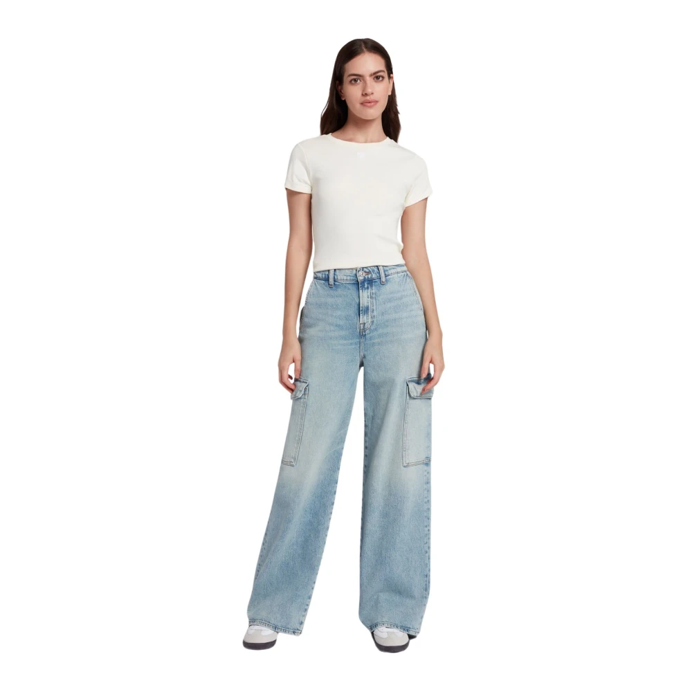 7 For All Mankind Wide Jeans Blue Dames