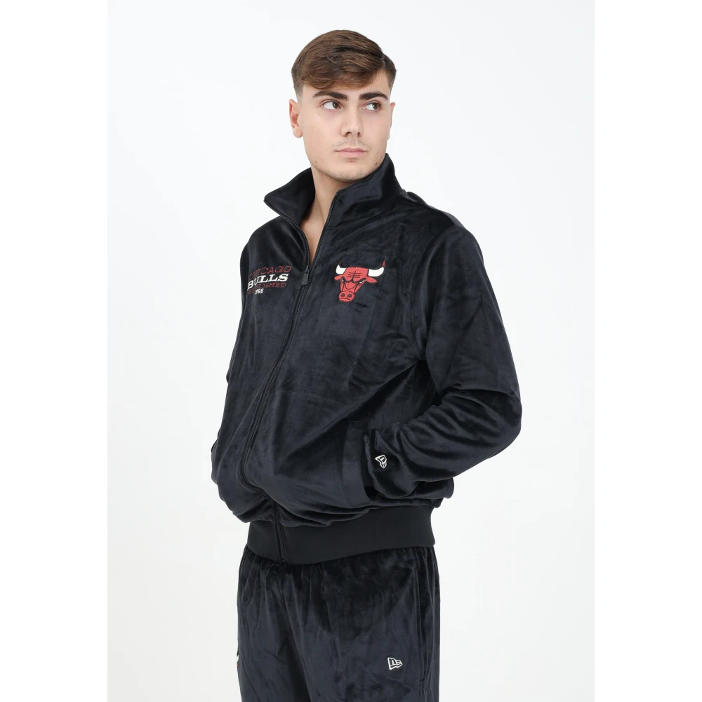 new era Chicago Bulls NBA Lifestyle Velvet Zip Sweater Black Heren
