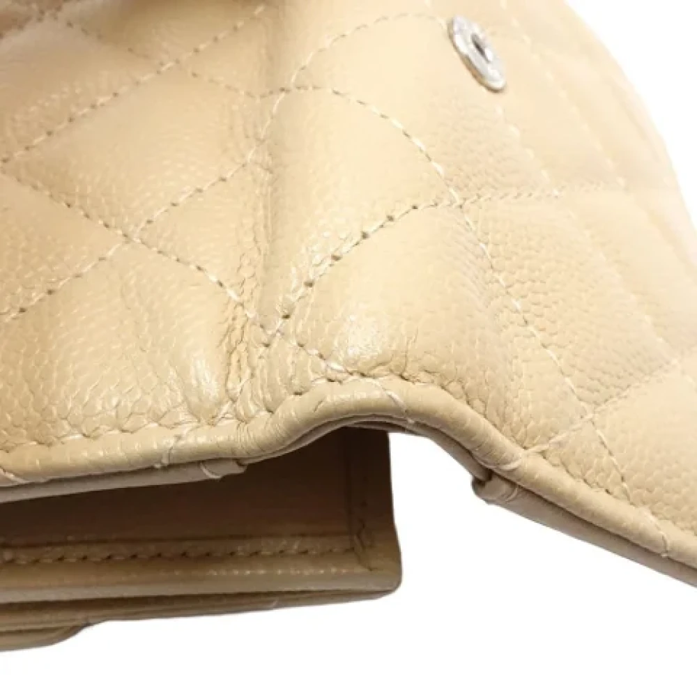 Chanel Vintage Pre-owned Leather wallets Beige Dames