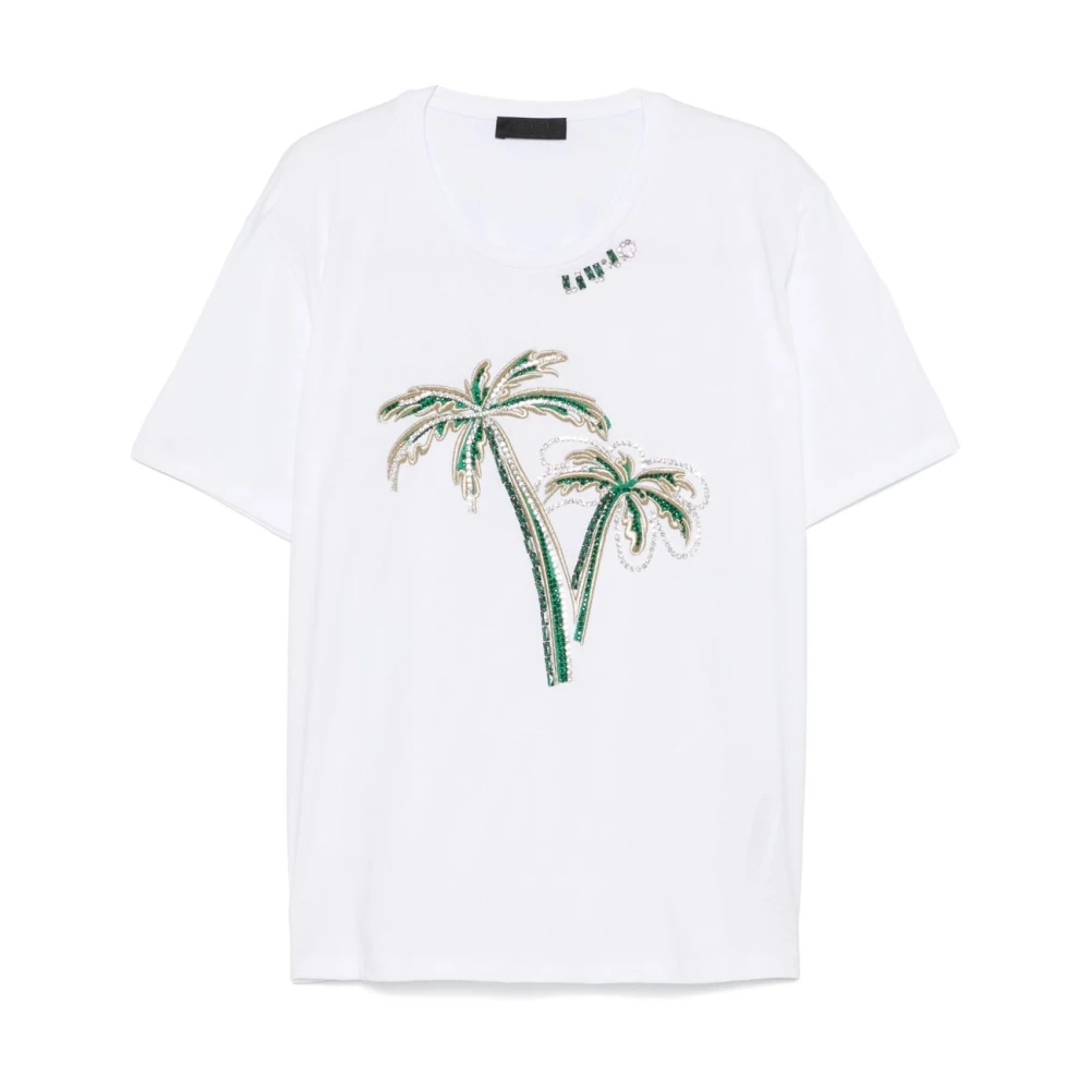 Liu Jo Wit Crew Neck T-shirts en Polos White Dames