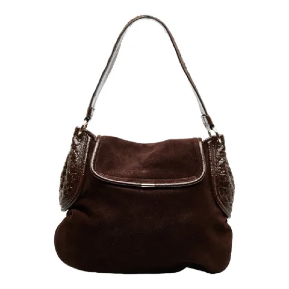 Bvlgari Vintage Pre-owned Fabric shoulder-bags Brown Dames