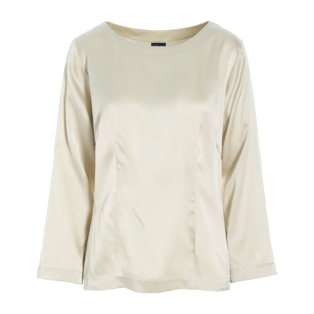 Bitte Kai Rand Zijden Ivory Blouse Shiruku Stijl Beige Dames