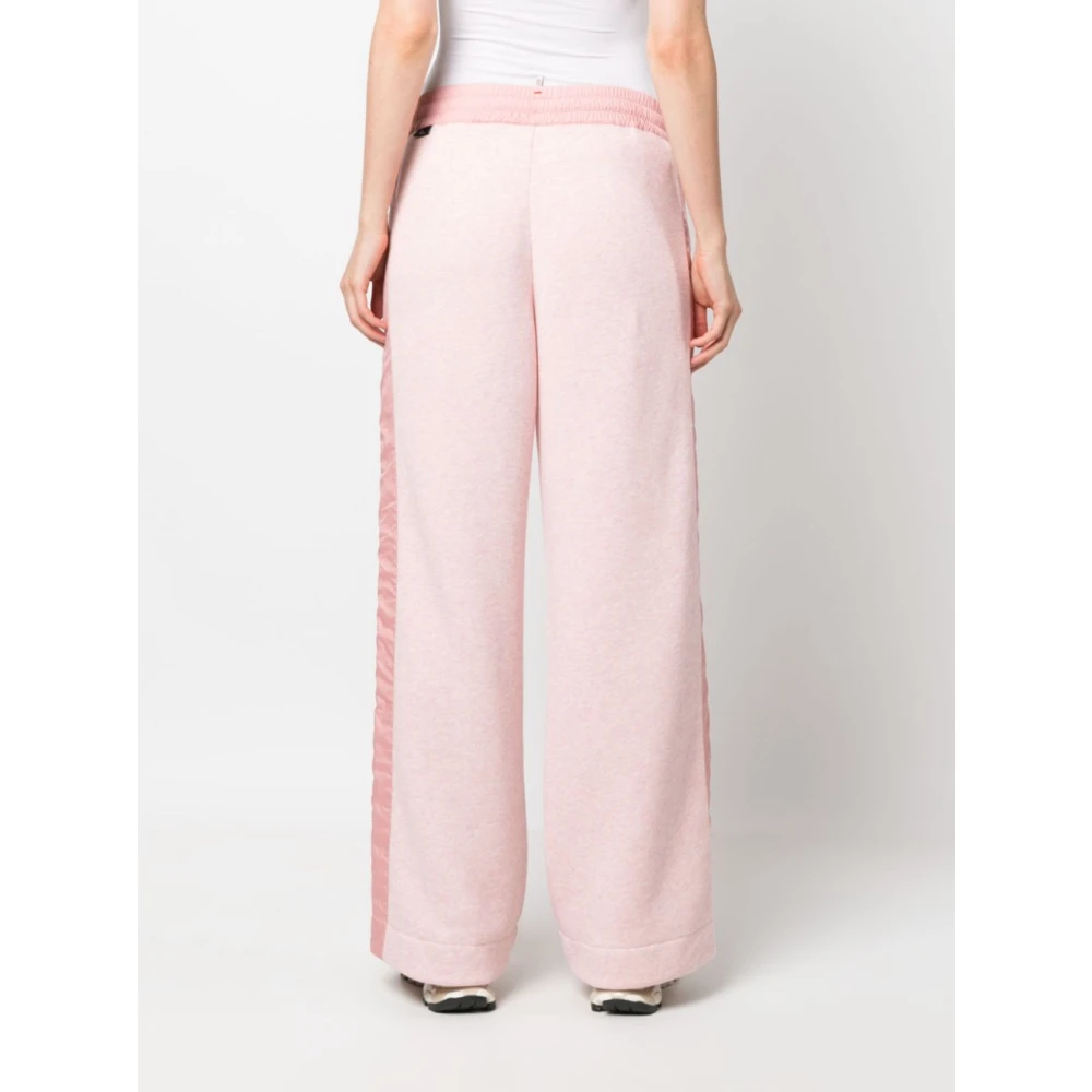 Moncler Roze Gestreepte Katoenen Broek Pink Dames