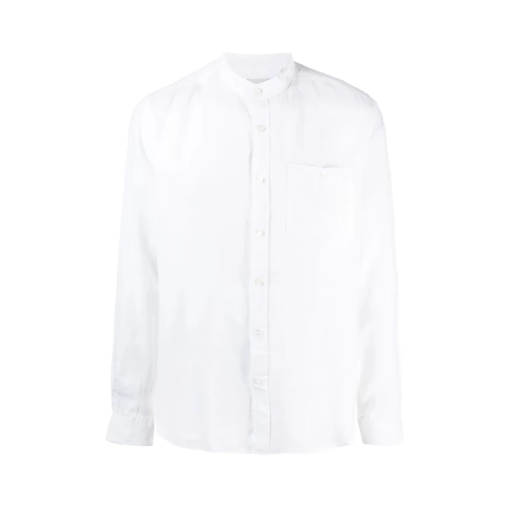 Woolrich Witte Linnen Shirt Coreana Kraag White Heren