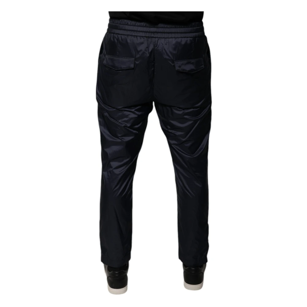 Dolce & Gabbana Blauwe Skinny Trekkoord Sweatpants Blue Heren