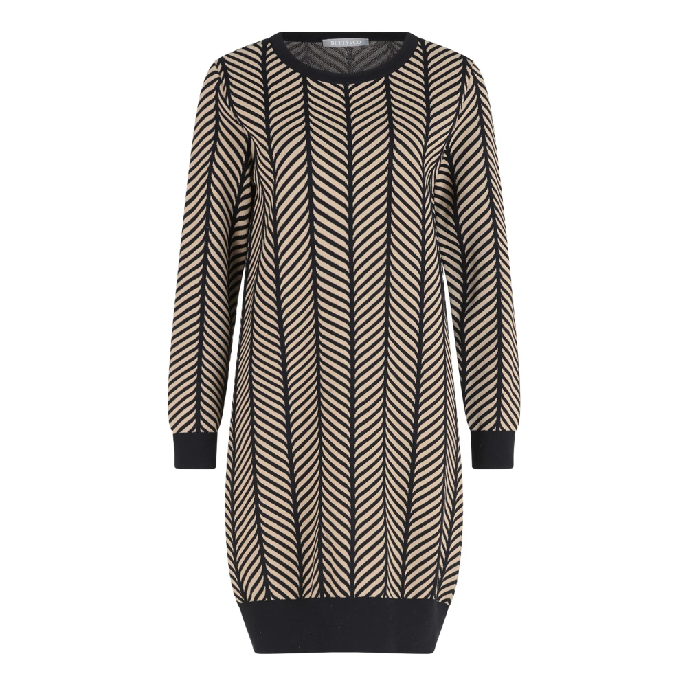 Betty & Co Jacquard Gebreide Jurk Black Dames