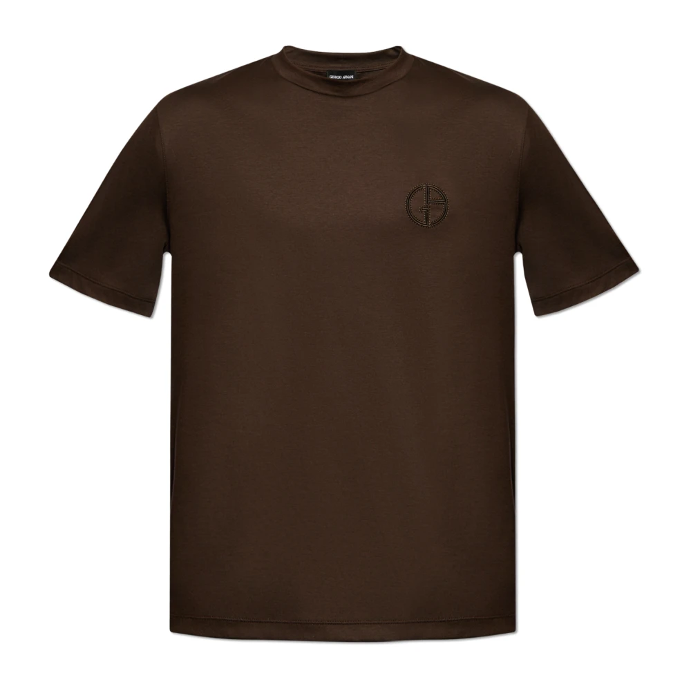 Giorgio Armani T-shirt met logo Brown Heren