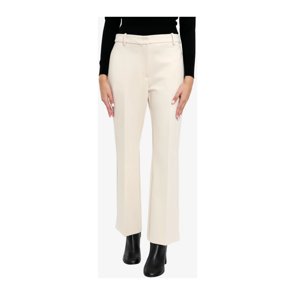 Kaos Beige Viscose Broek met knoop- en ritssluiting Beige Dames