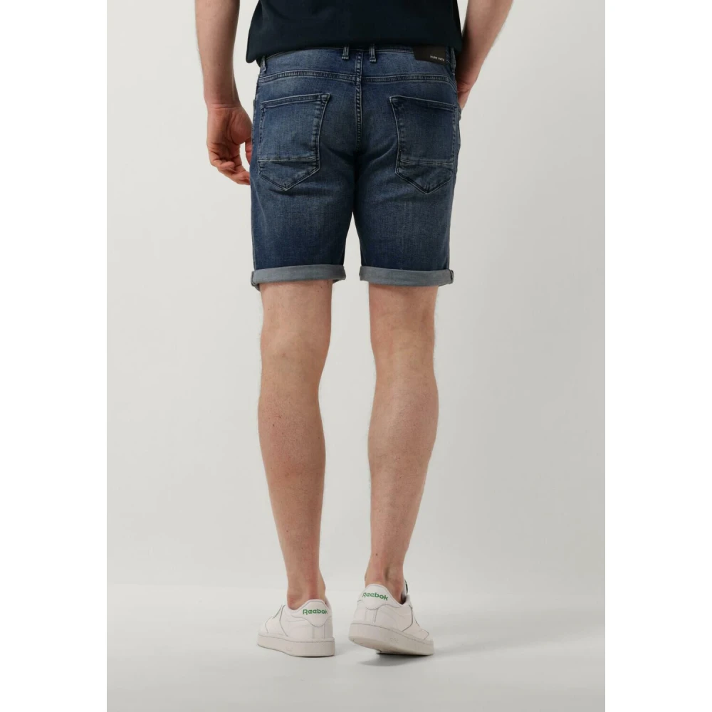 Pure Path Blauwe Denim Shorts voor de Zomer Blue Heren