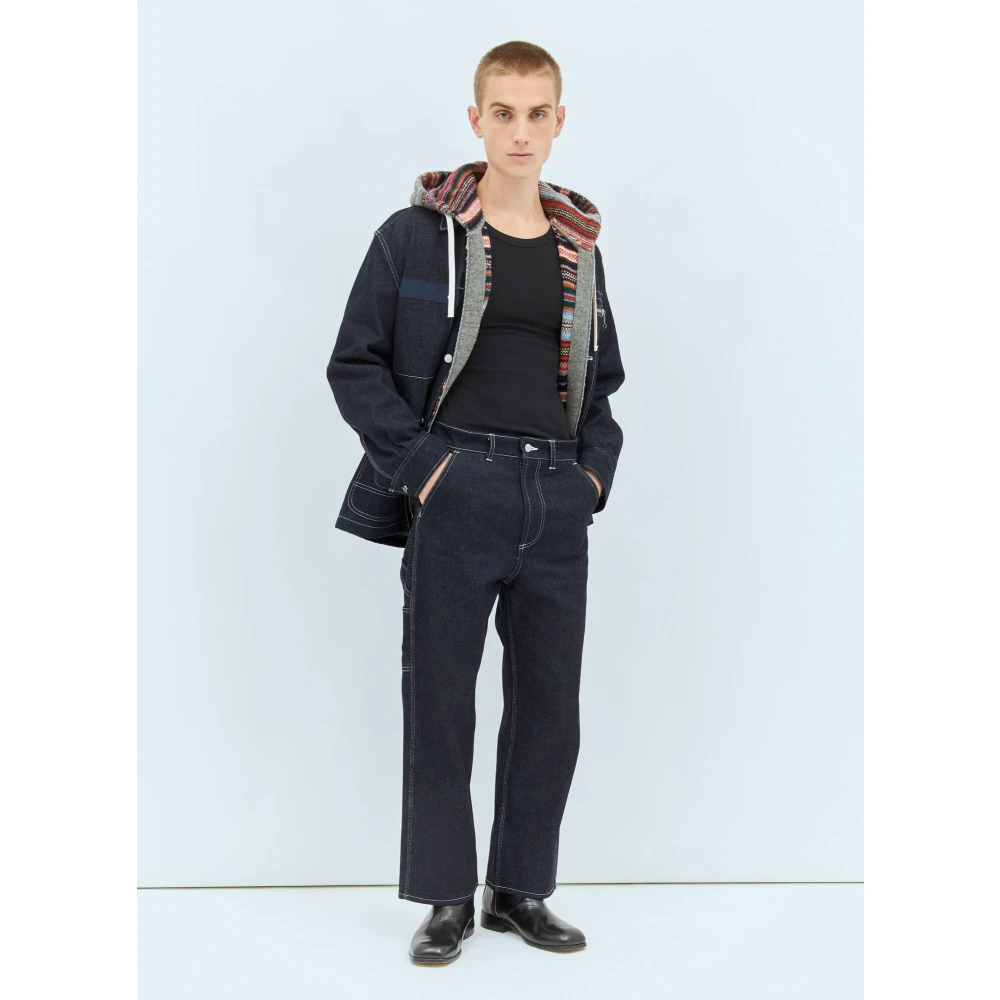 Junya Watanabe Contrast Topstitch Timmerman Jeans Blue Heren