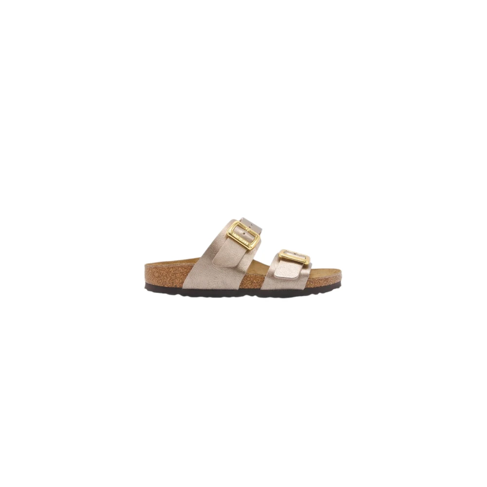 Birkenstock Women's Beige Sydney Cushion Buckle Narrow Fit - Sliders - 5 Uk - Shoes