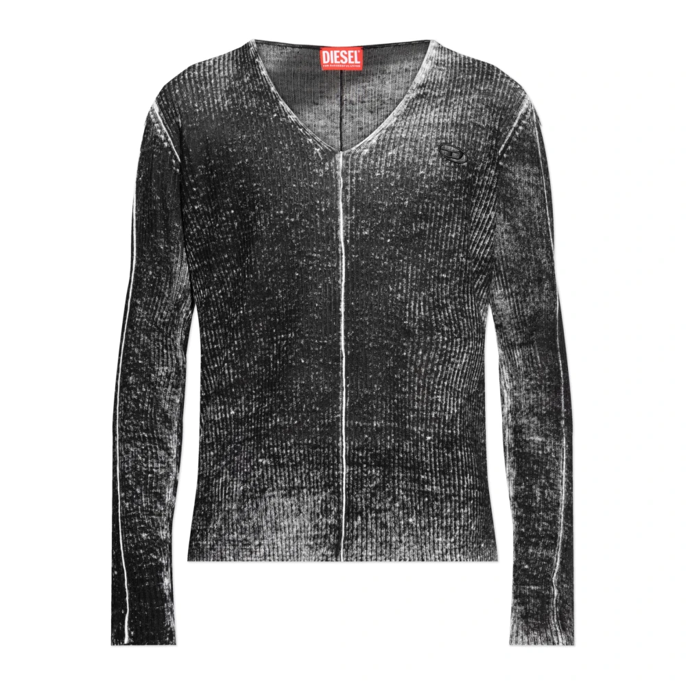 Diesel Herr Grå Stickade Tröjor M, Linne, Sweater K-Robbel