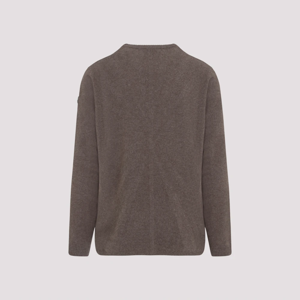 Moncler Luxe Ronde Hals Gebreide Trui Beige Heren