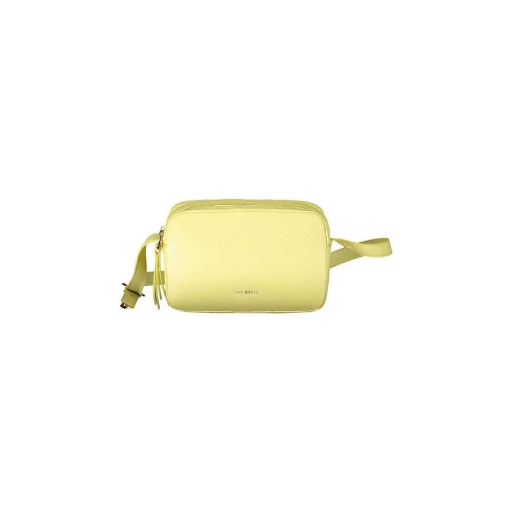 Coccinelle Women's Yellow Leather Shoulder Bag With Zip