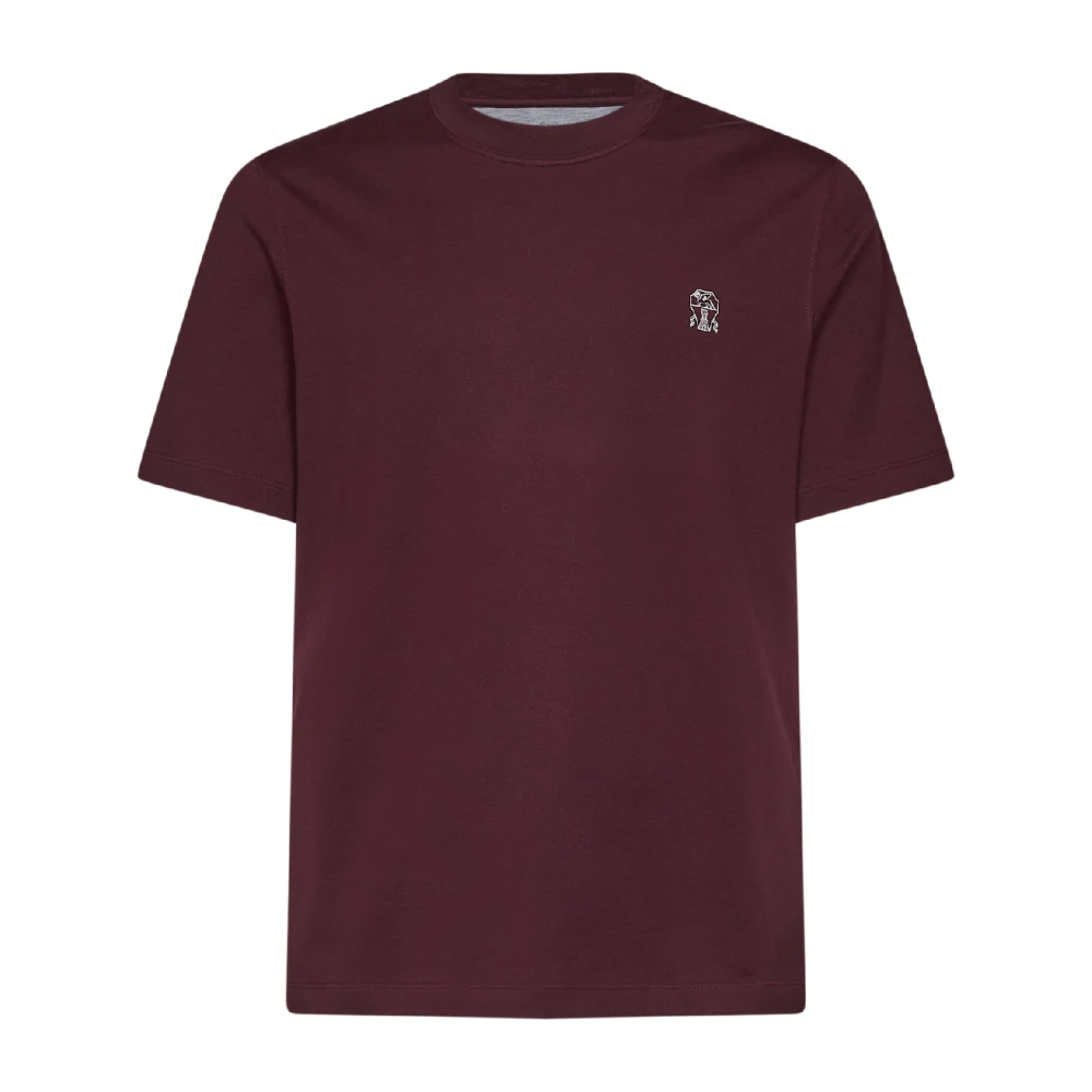 Brunello Cucinelli Brown T-Shirts, Male, S, Solomeo Crest T-Shirt
