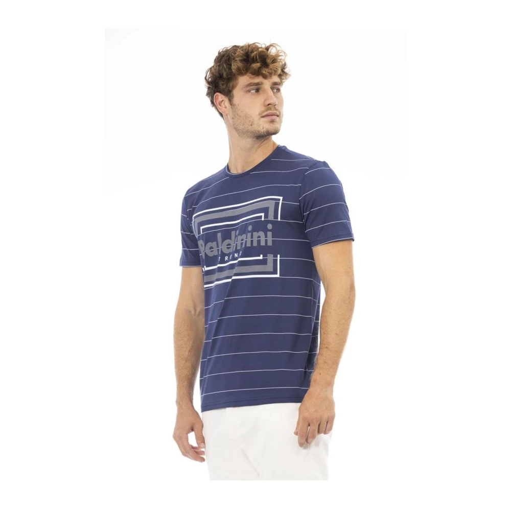 Baldinini Bedrukt katoenen T-shirt Blue Heren
